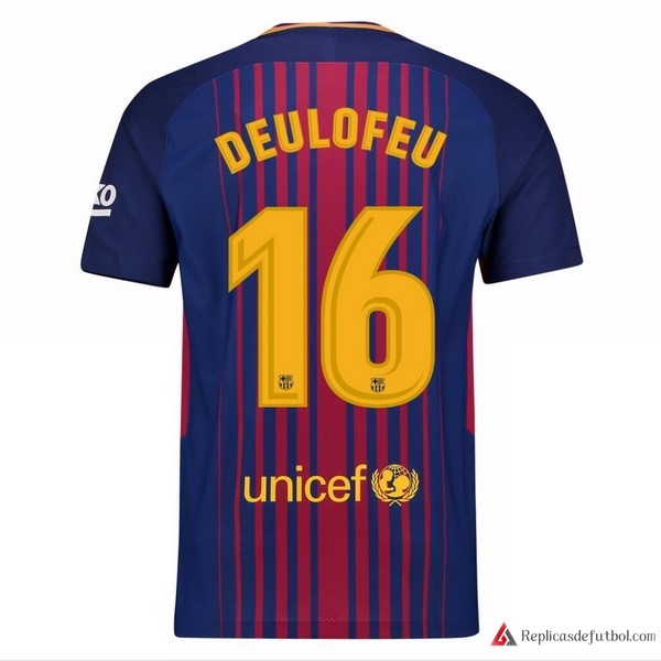 Camiseta Barcelona Primera equipación Deulofeu 2017-2018